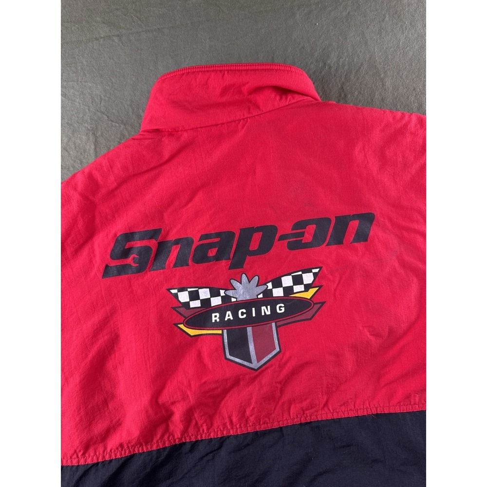 Vintage 90s Snap-On Racing Jacket Red Black Colorblock USA Swingster L - Picture 9 of 14